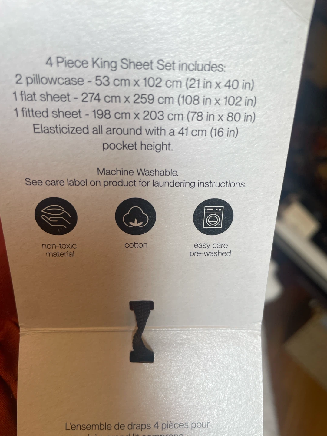 Hudson's Bay King 4 Piece Washed Cotton Percale Sheet Set - Rust - photo 3