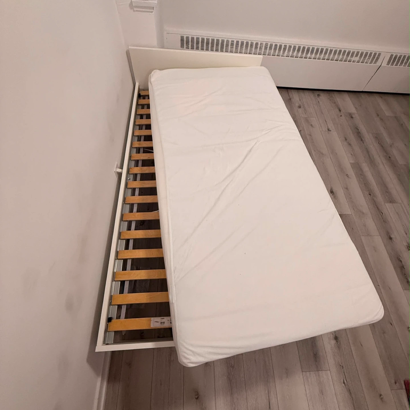 IKEA Luroy Twin Slatted Bed Base with GRUSNARV Bed Frame