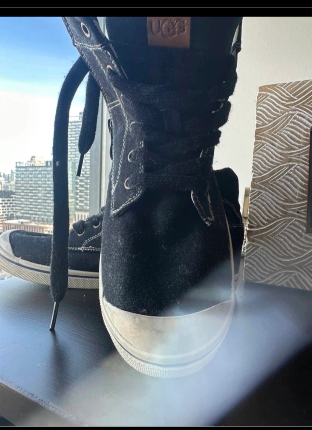 UGG Black Canvas High-Top Sneakers