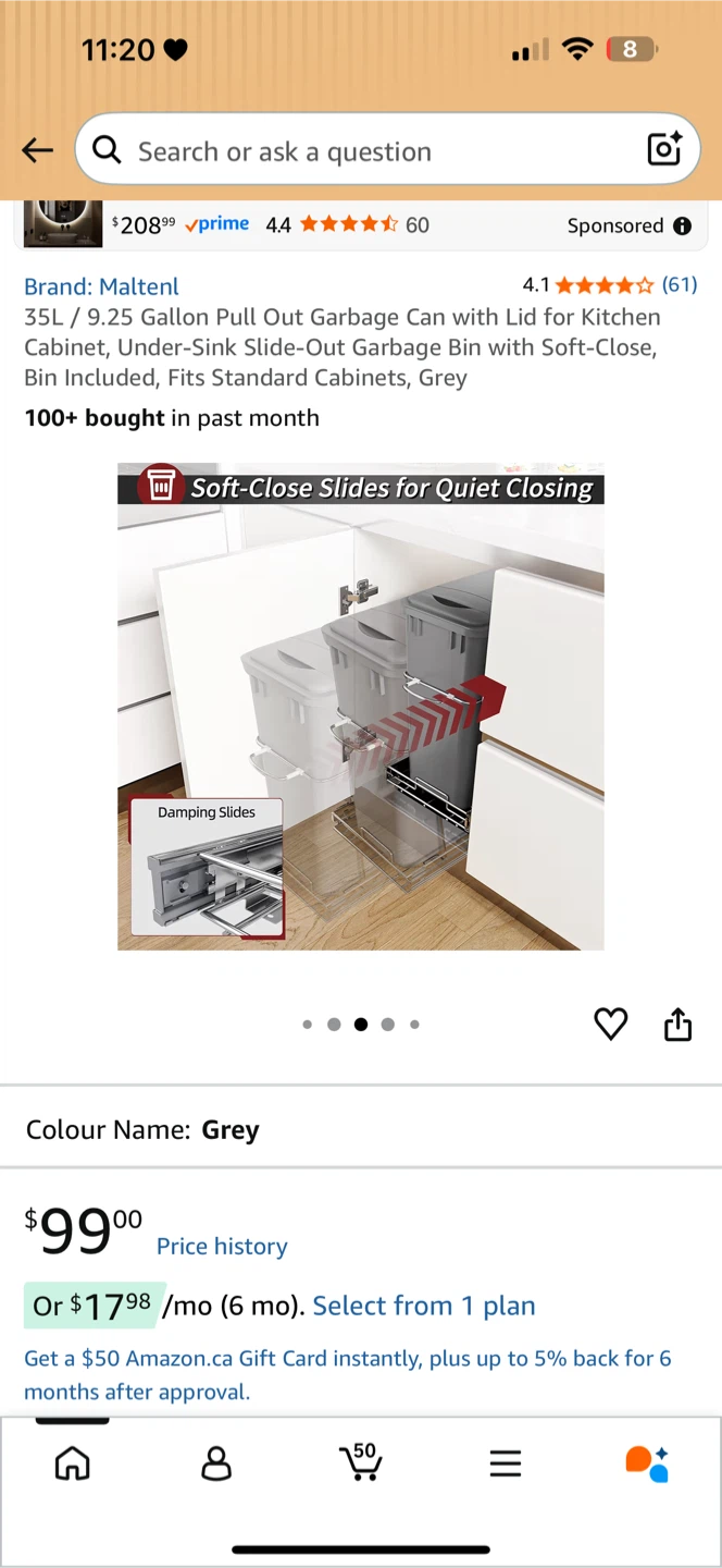 35L Pull Out Garbage Can with Lid - photo 4