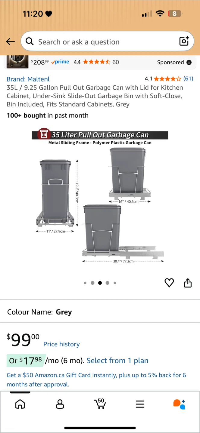 35L Pull Out Garbage Can with Lid - photo 5