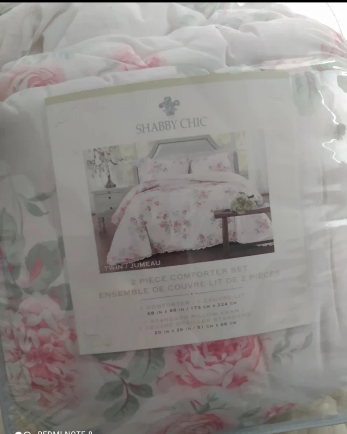 100% cotton Shabby Chic Twin Piece Comforter Set