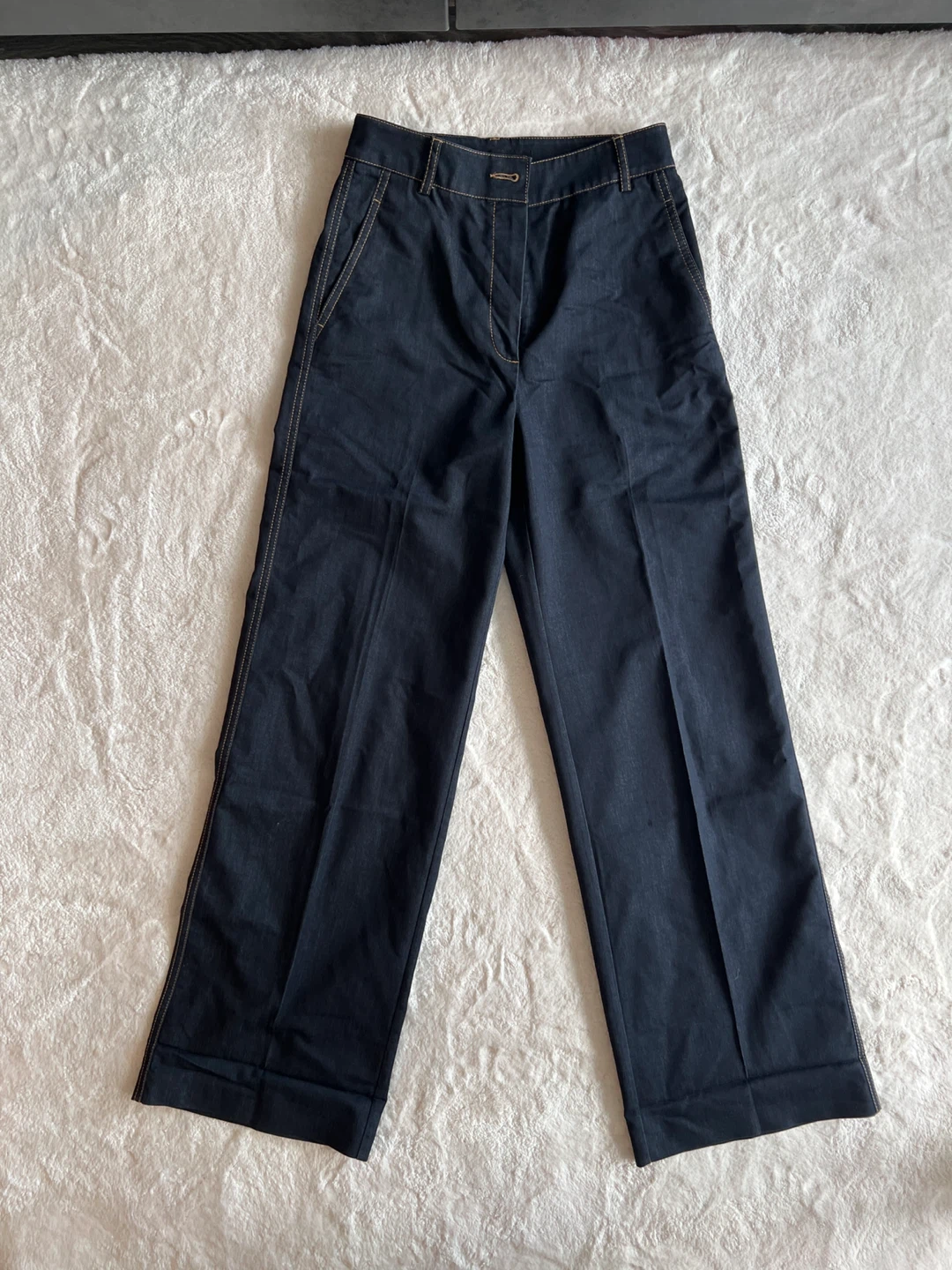 ZARA Dark Wash Denim Wide Leg Pants