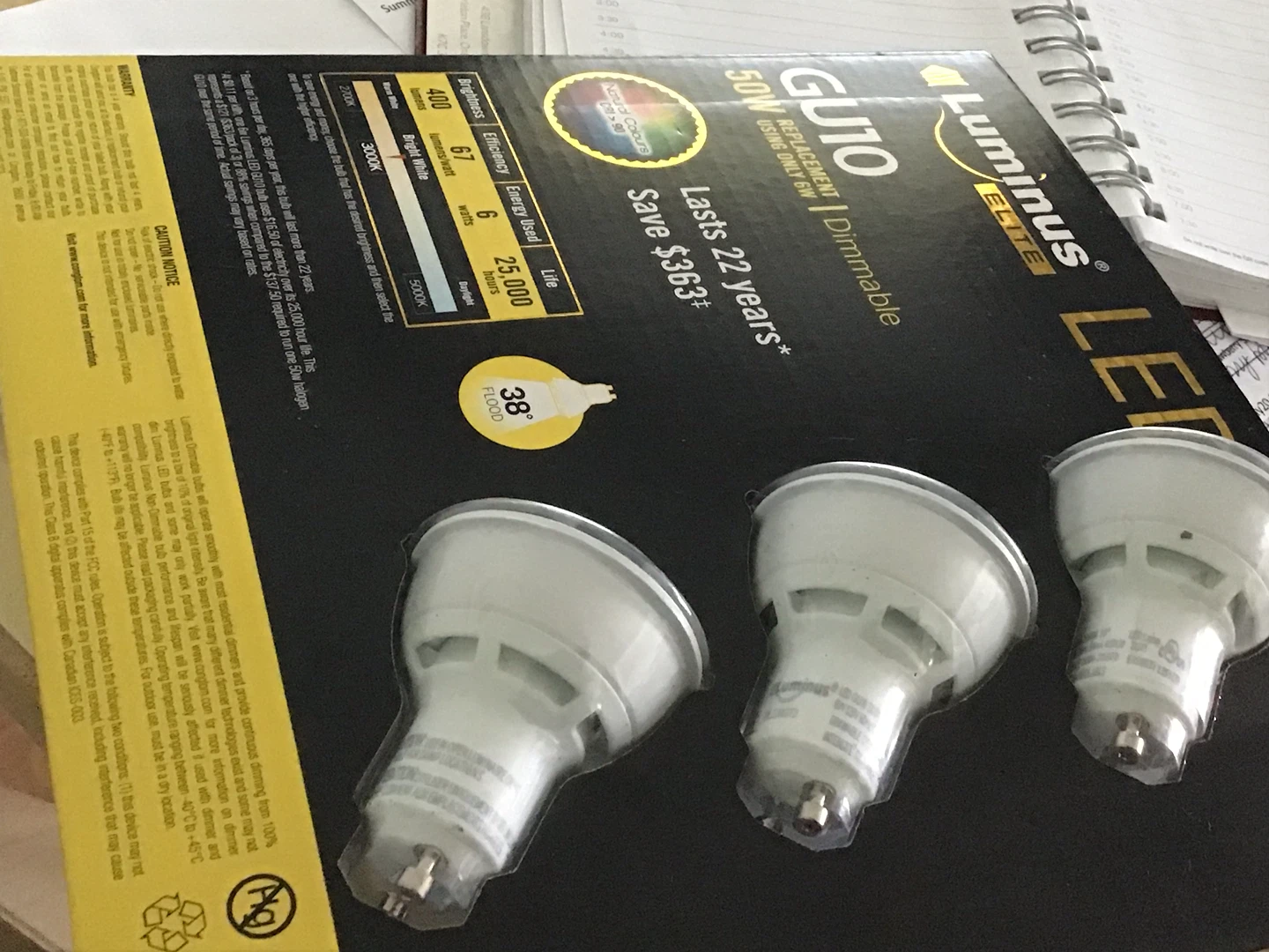 Luminus Elite GU10 LED Dimmable Flood Lights (3-Pack) - photo 2