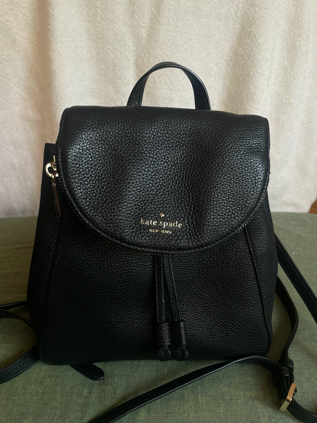 Kate Spade Black Leather Backpack