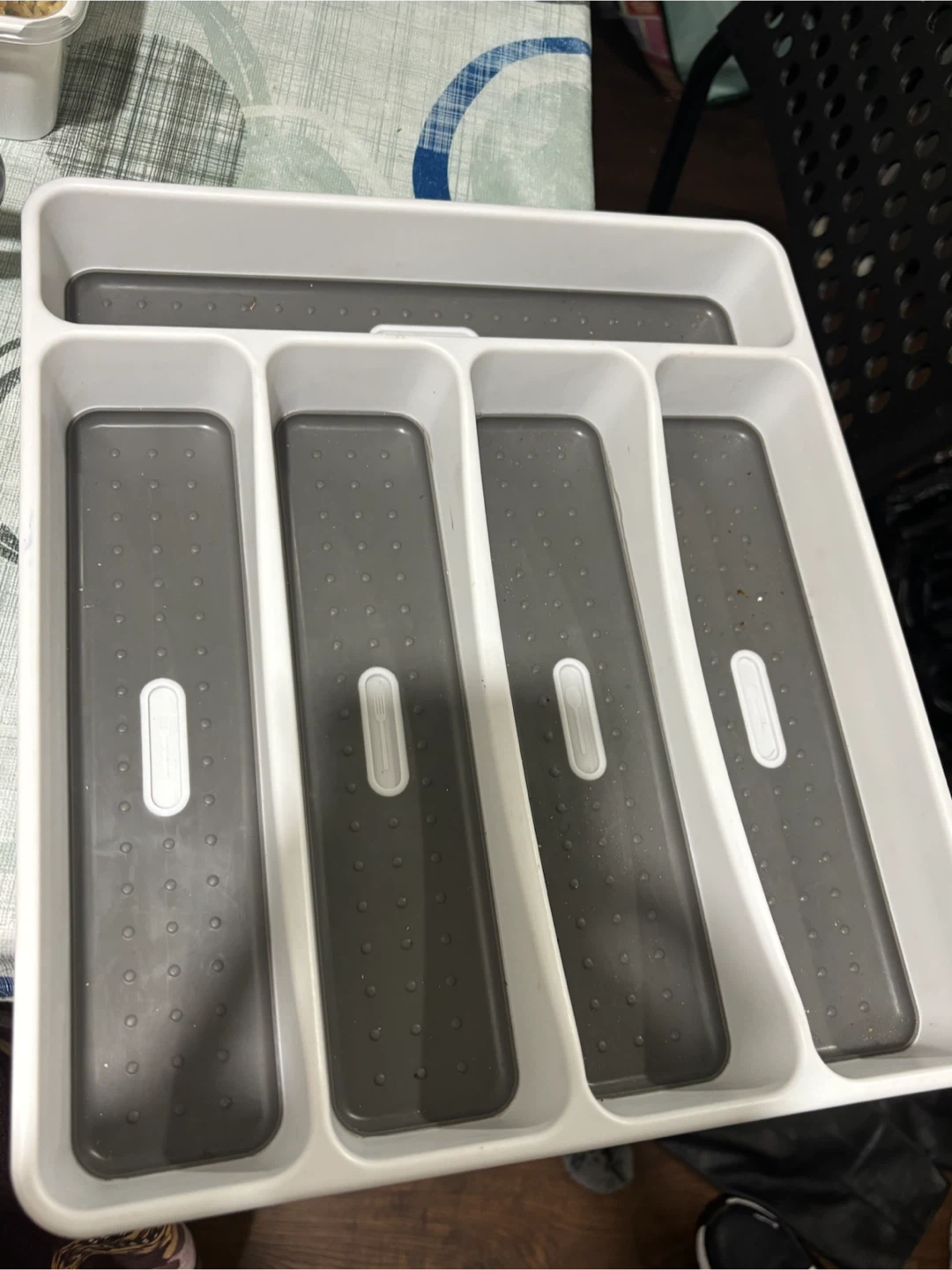 White Plastic Cutlery Organizer Tray