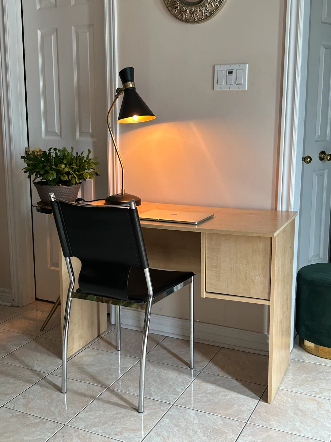 Light Wood Desk with Drawer - photo 2