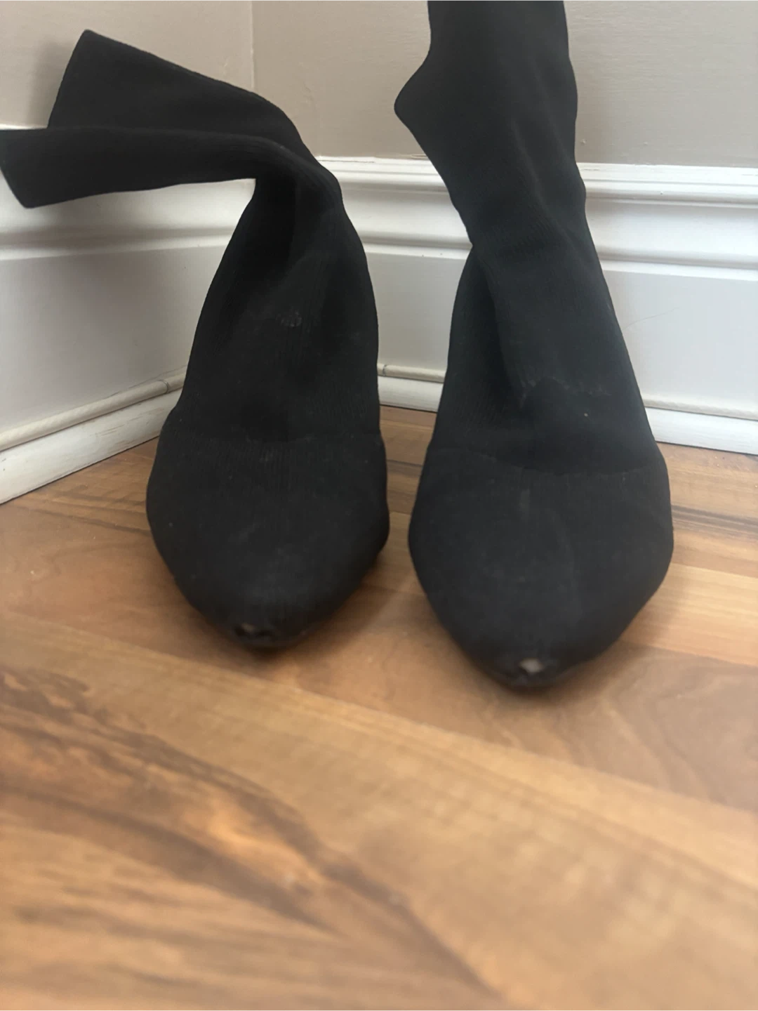 Black Sock Booties with Block Heel - photo 5
