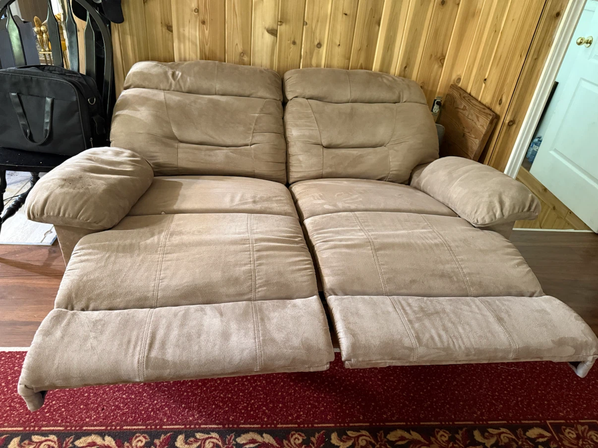 Tan 3-Seater Reclining Sofa and love seat - photo 3