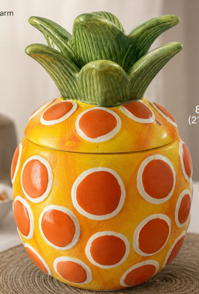 Ceramic Pineapple Cookie Jar