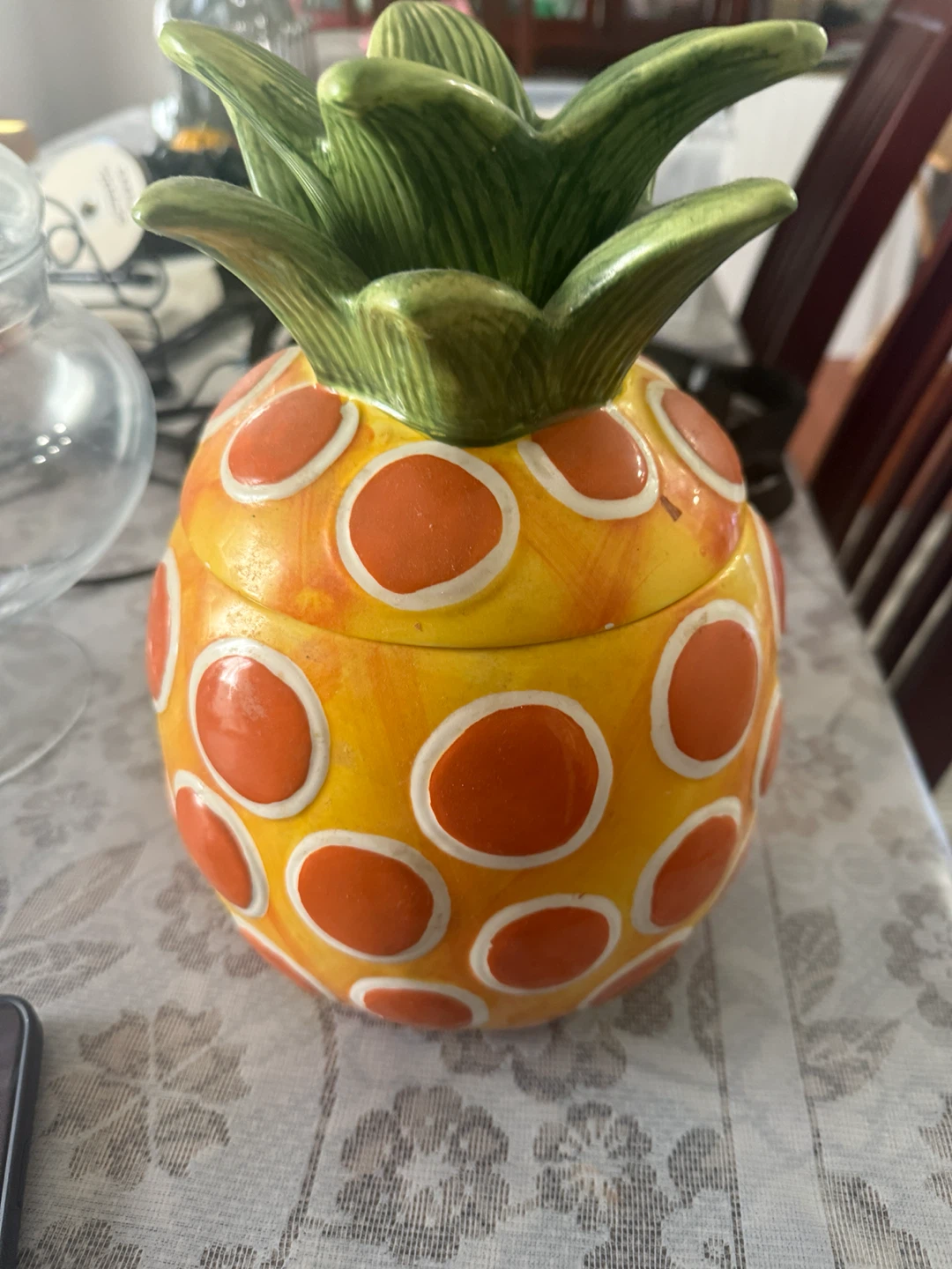 Ceramic Pineapple Cookie Jar - photo 2