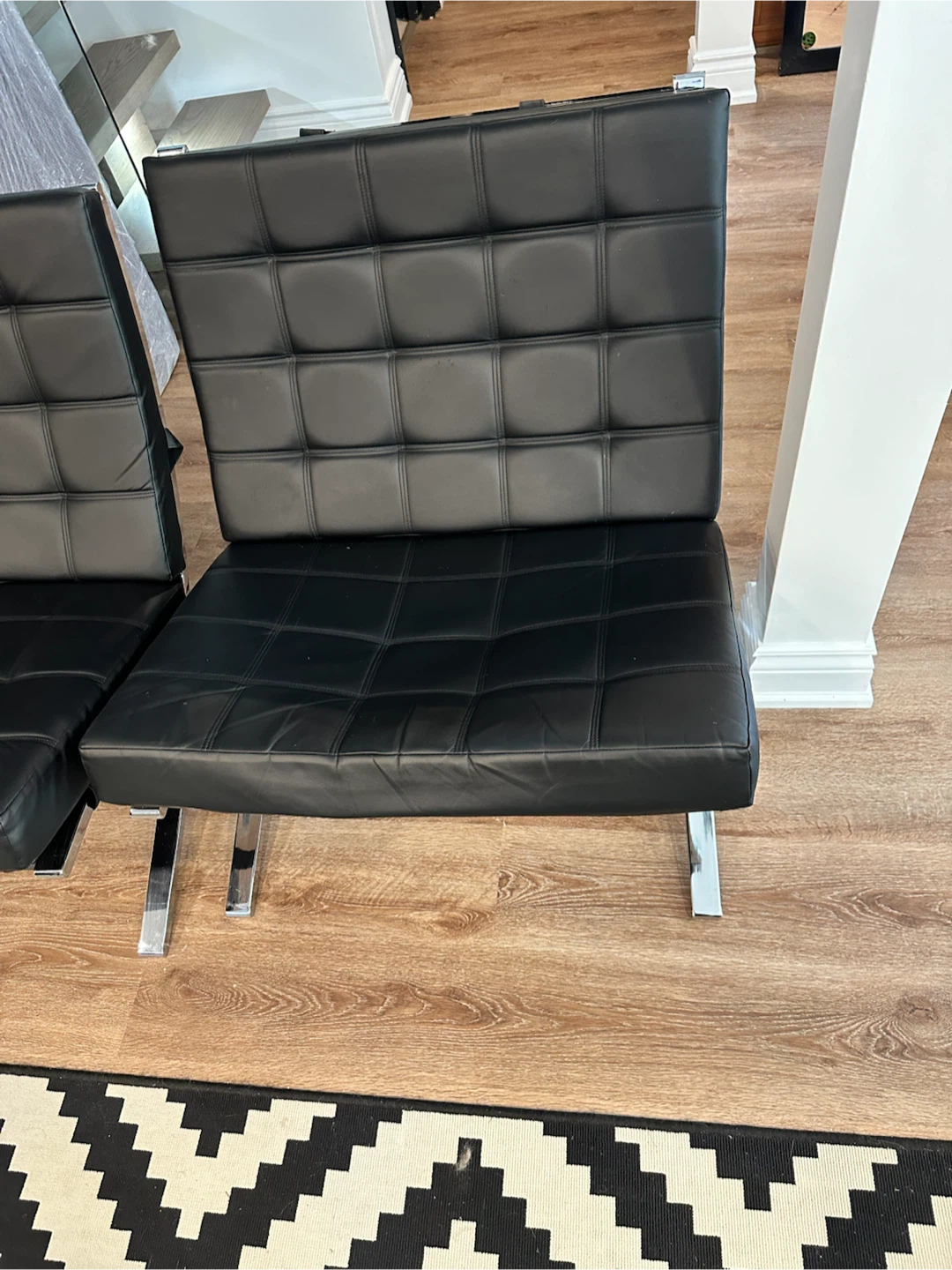 Black leather lounge chairs (set of 2) - photo 2