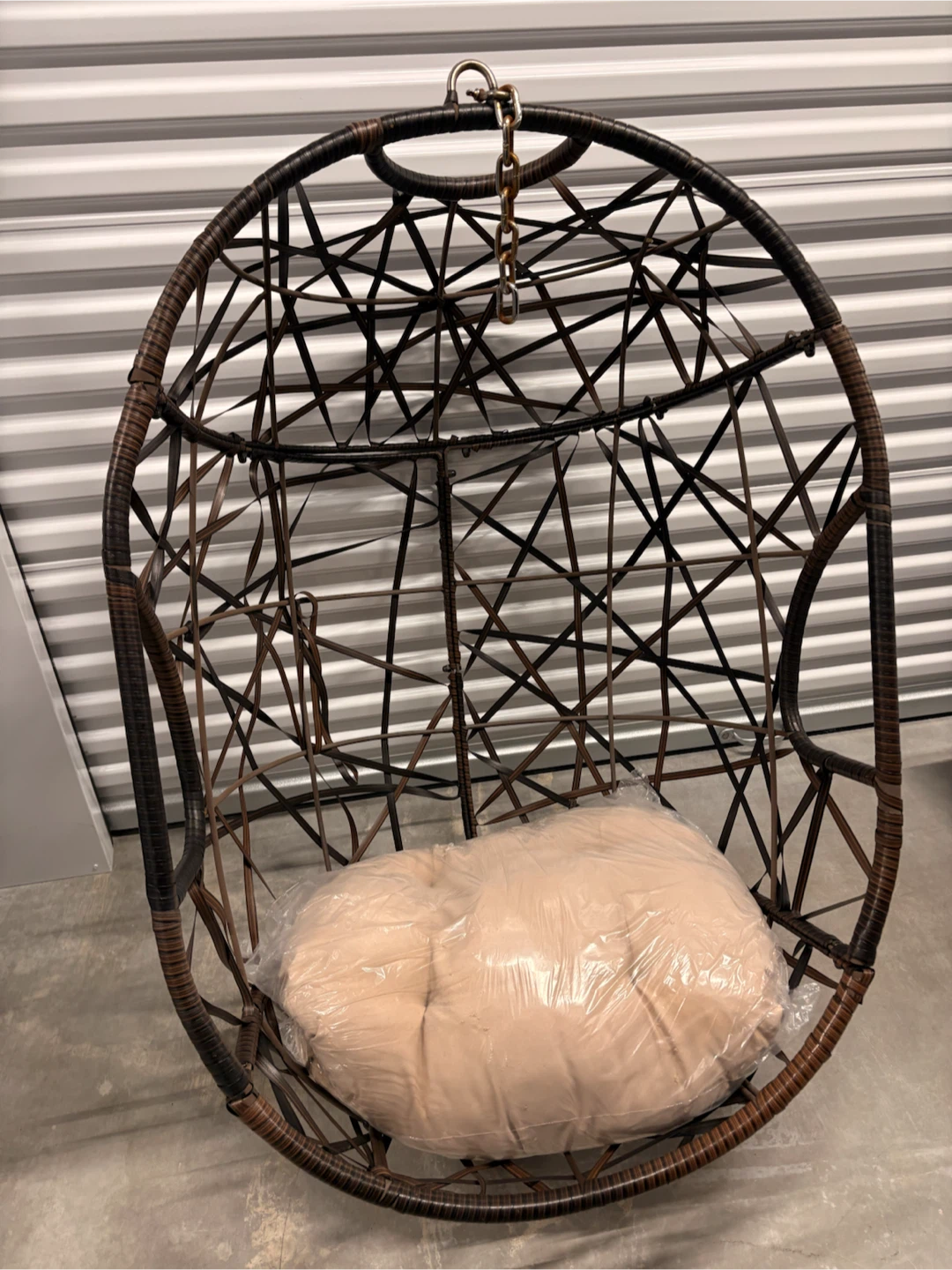 Wicker Hanging Egg Chair with Cushion
