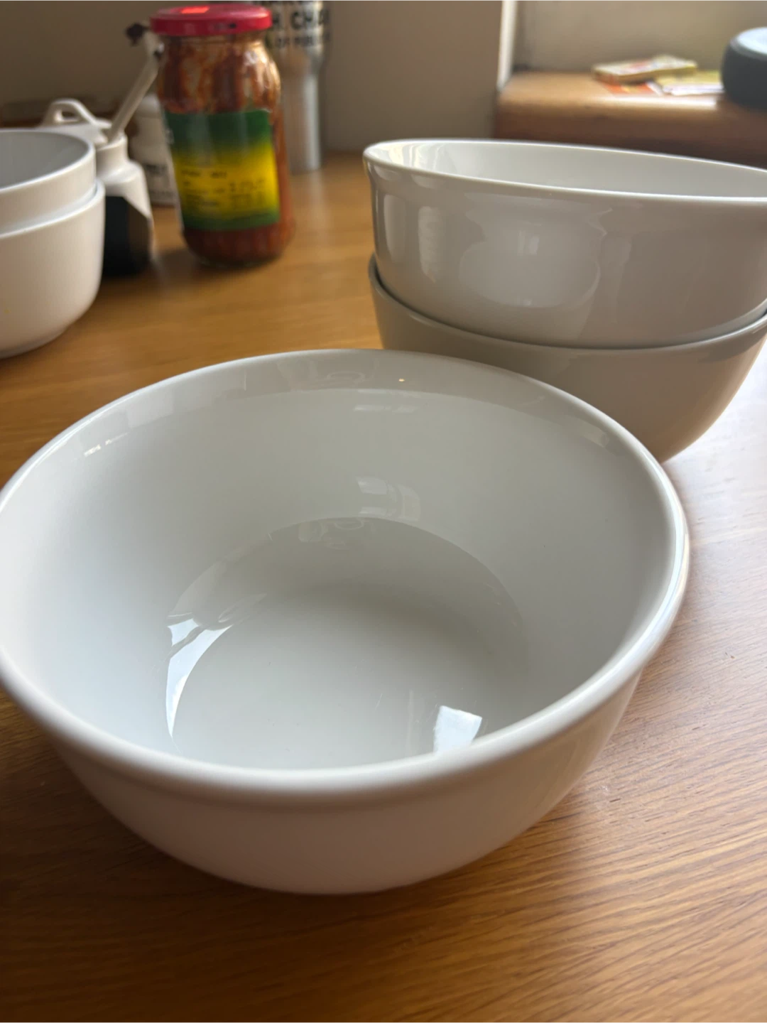 White Ceramic Bowls - Set of 3