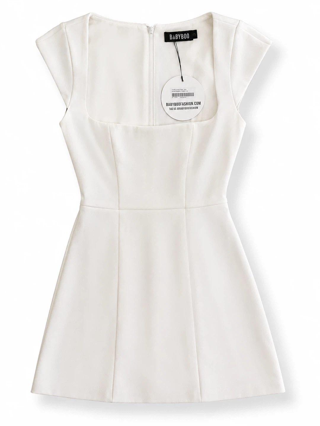 Babyboo White Cap Sleeve Mini Dress