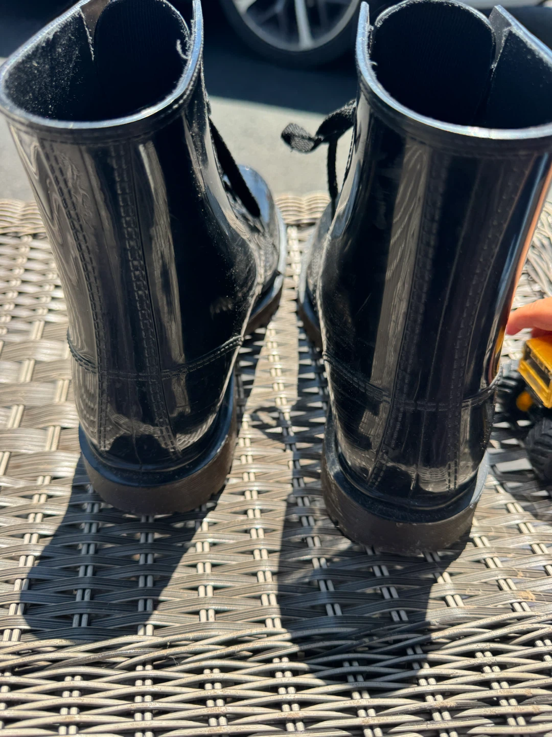 Black Patent Combat Boots - photo 3