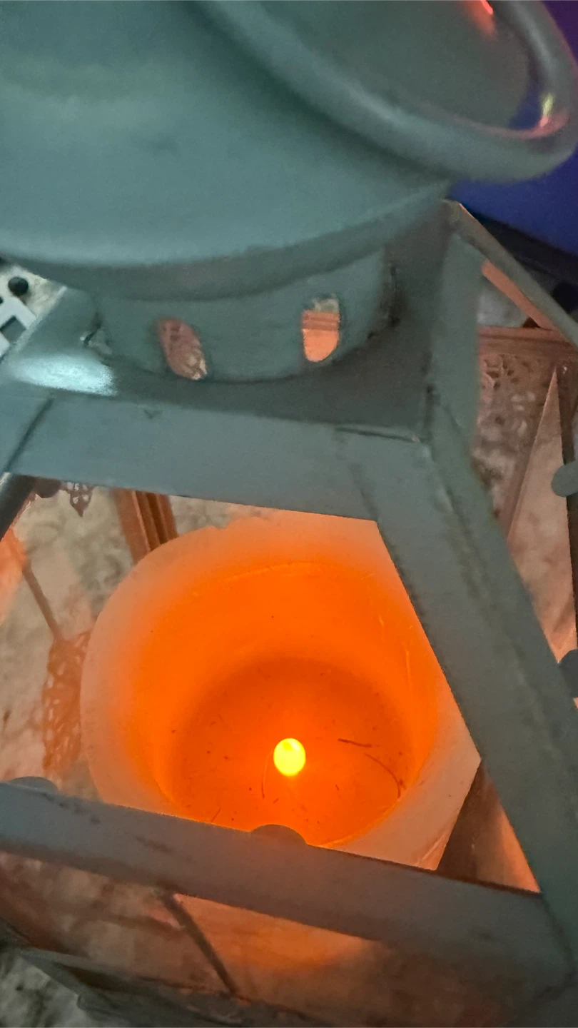 Teal Decorative Lantern with LED Candle - photo 2