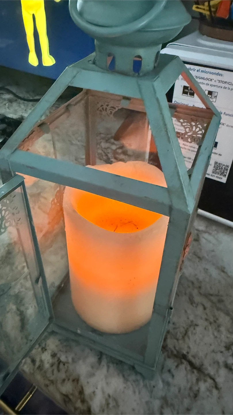 Teal Decorative Lantern with LED Candle - photo 5