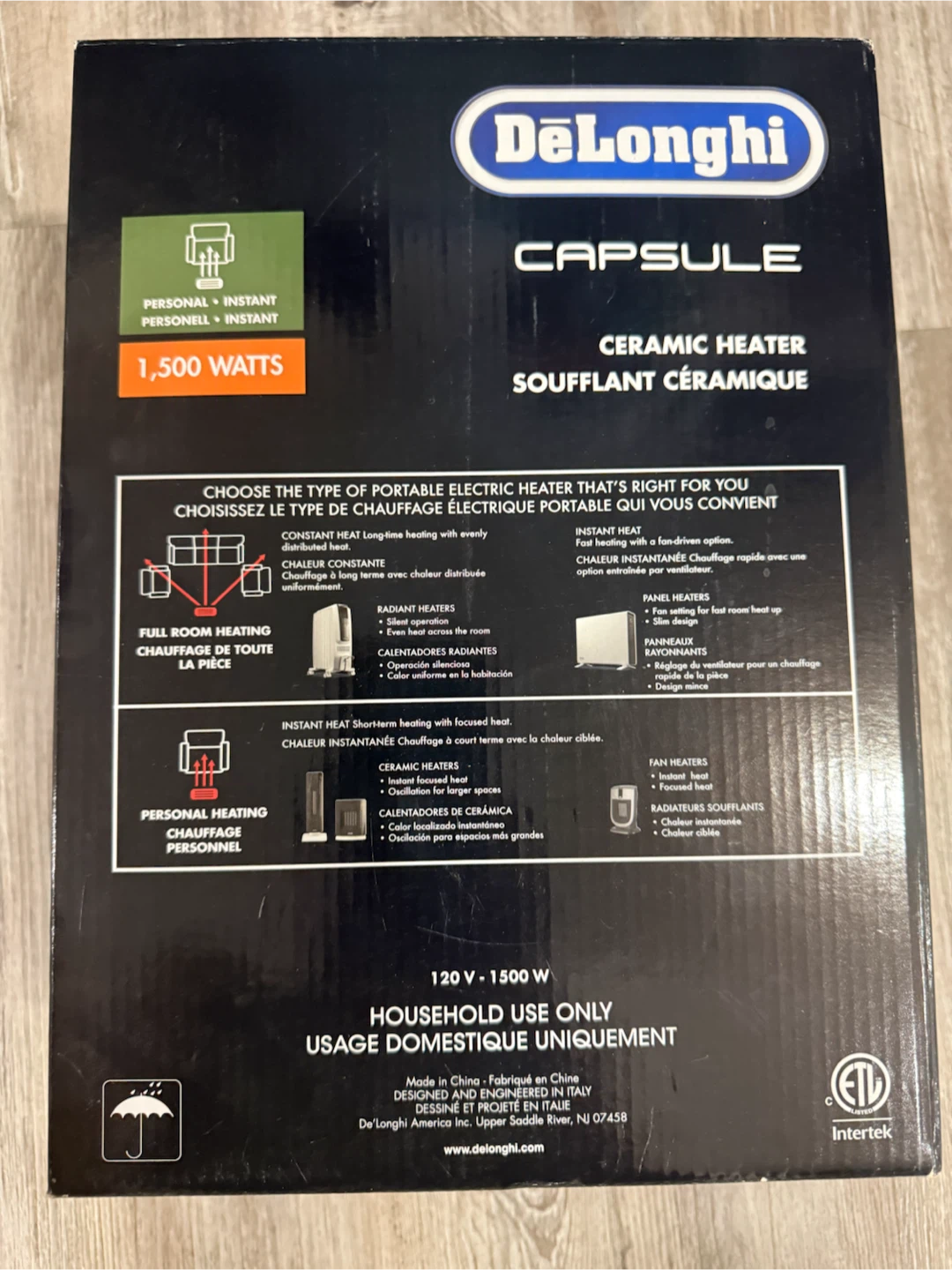 DeLonghi Capsule Ceramic Heater 1500 Watts - photo 3