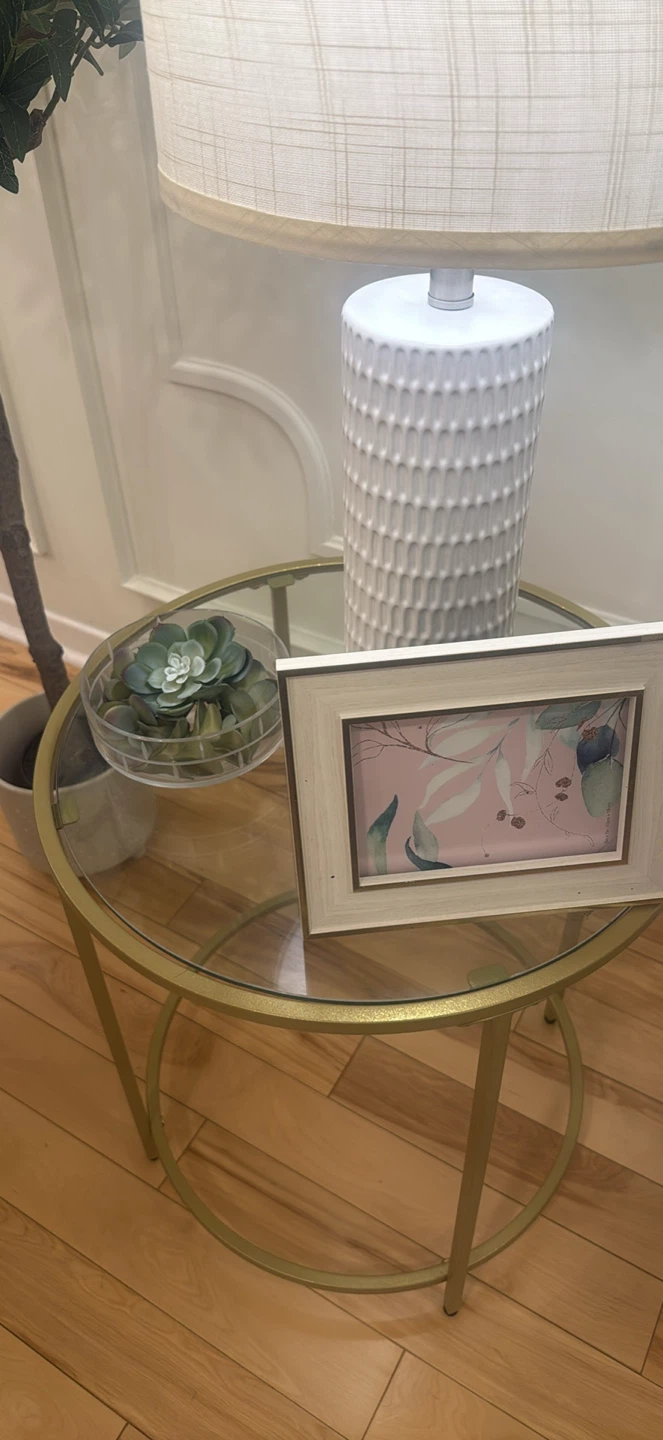 Gold & Glass Round End Tables (3 available) - photo 3
