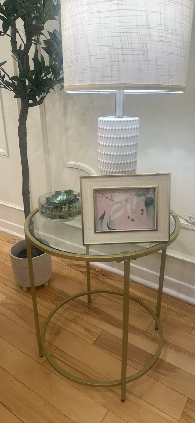 Gold & Glass Round End Tables (3 available) - photo 4