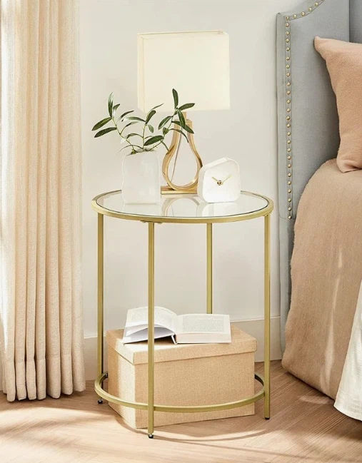 Gold & Glass Round End Tables (3 available) - photo 5