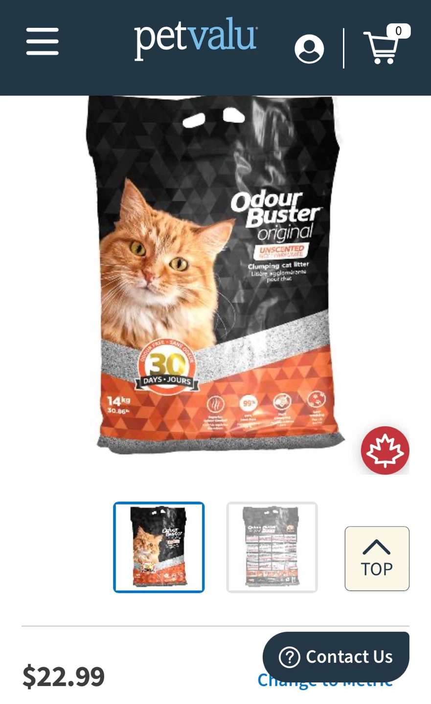 Odour Buster Unscented Clumping Cat Litter 14kg