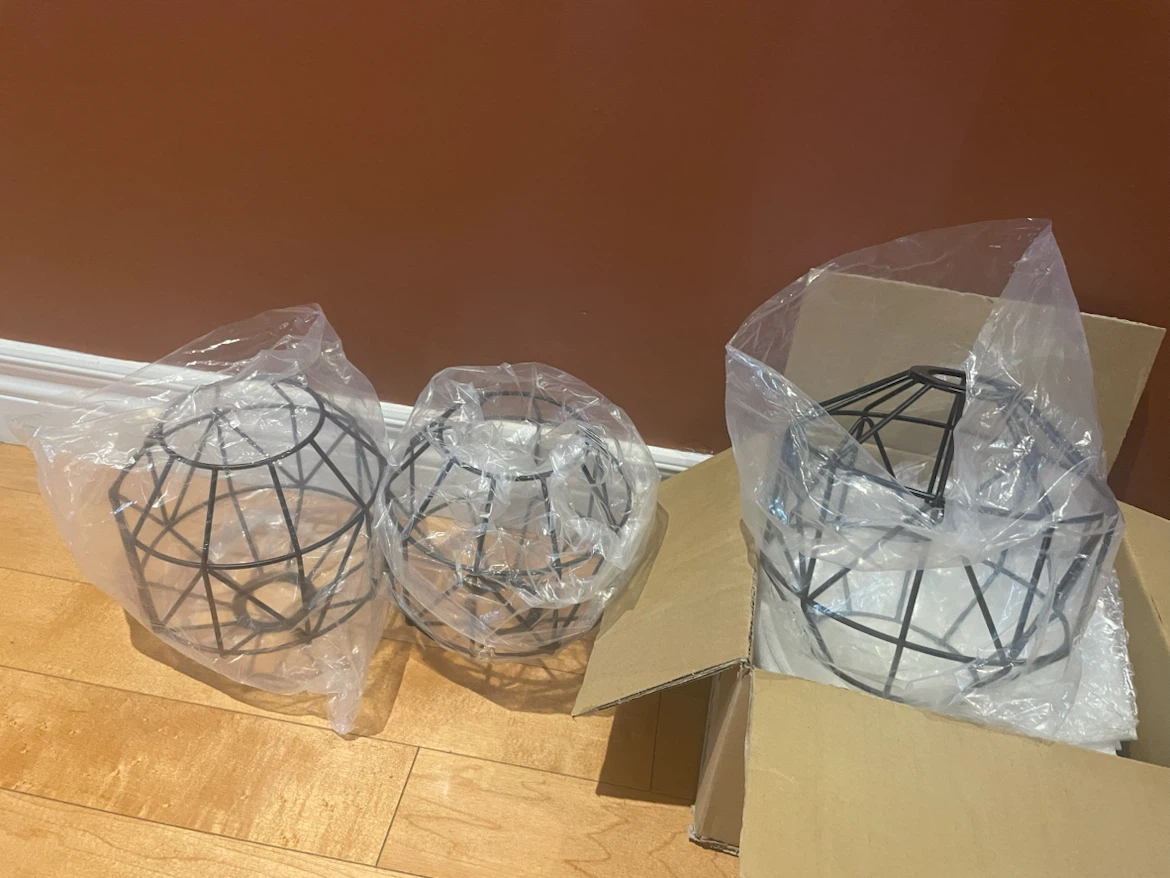 Black Geometric Wire Lampshade Set - photo 4