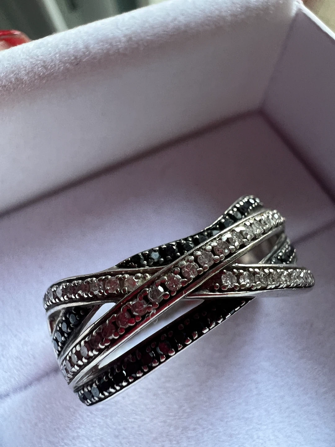 925 silver and diamonds ring size 10