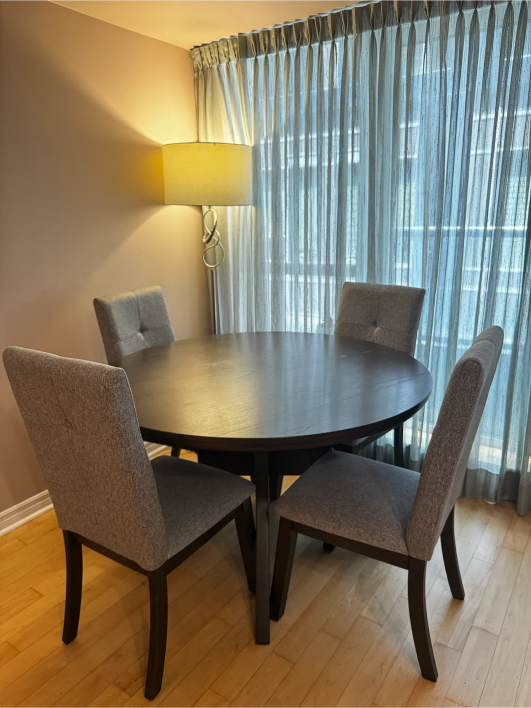 Round Dining Table and 4 Chairs Set - photo 2