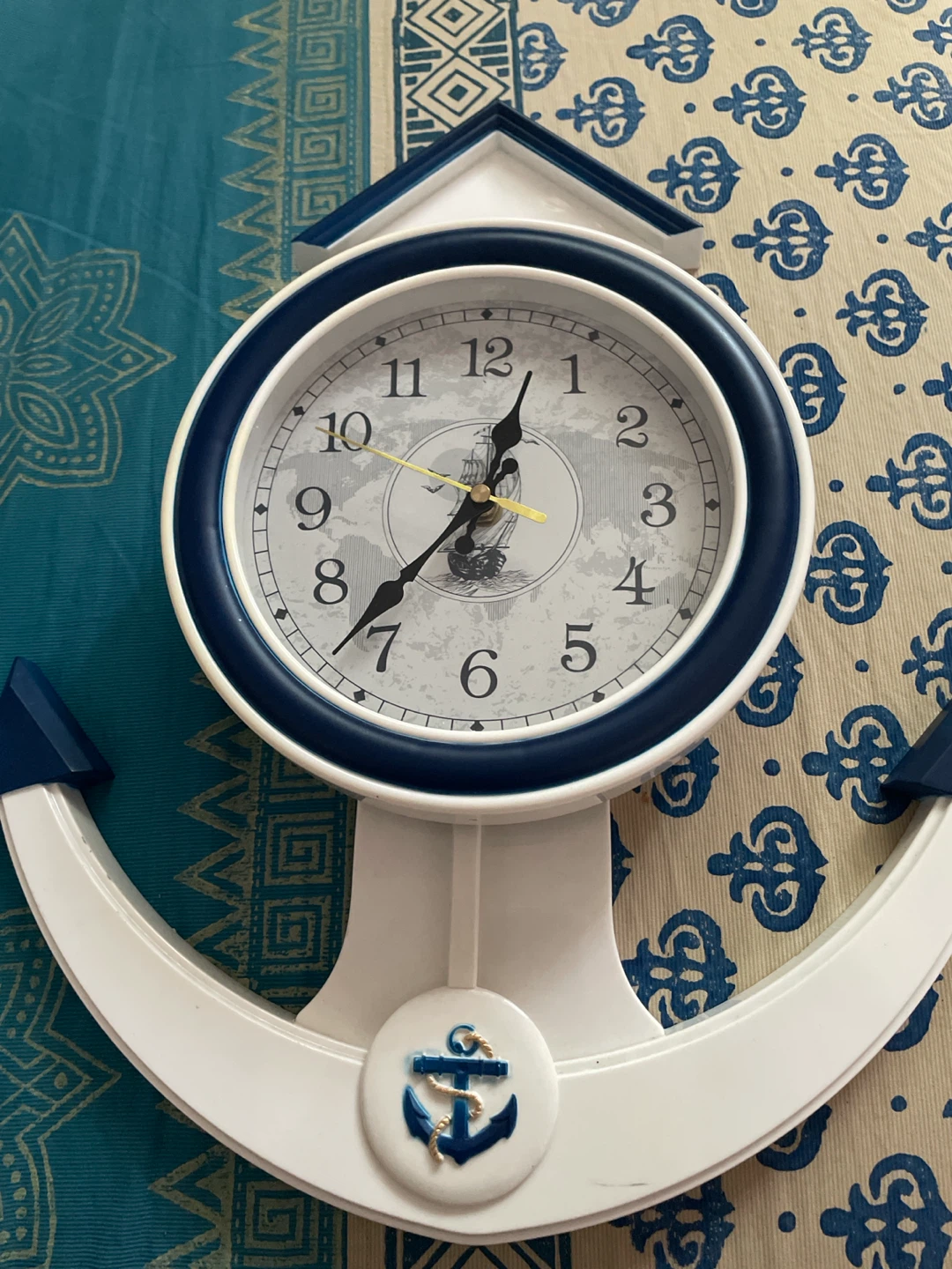 Nautical Anchor Themed Wall Clock