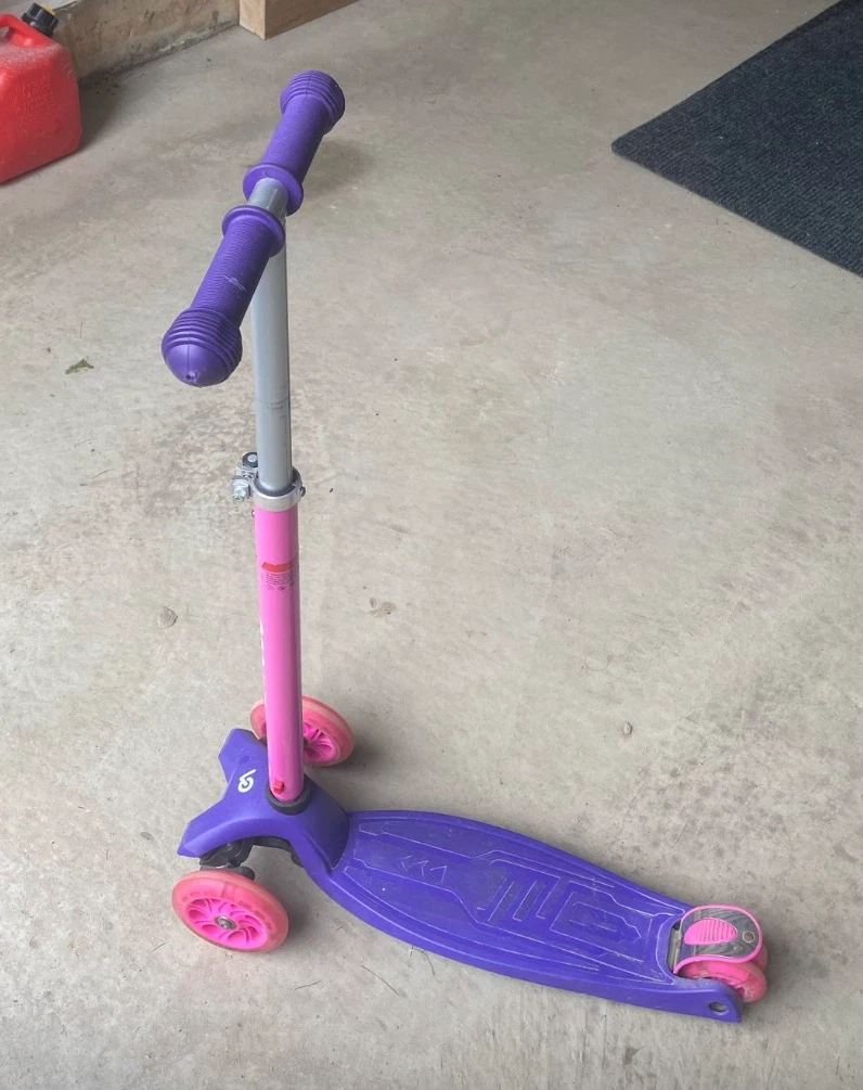 Purple and Pink 3-Wheel Kids Scooter