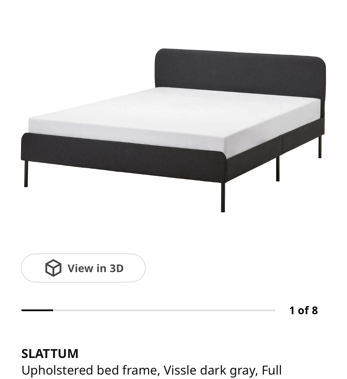 IKEA Upholstered Bed Frame - Dark Gray, Full Size - photo 4