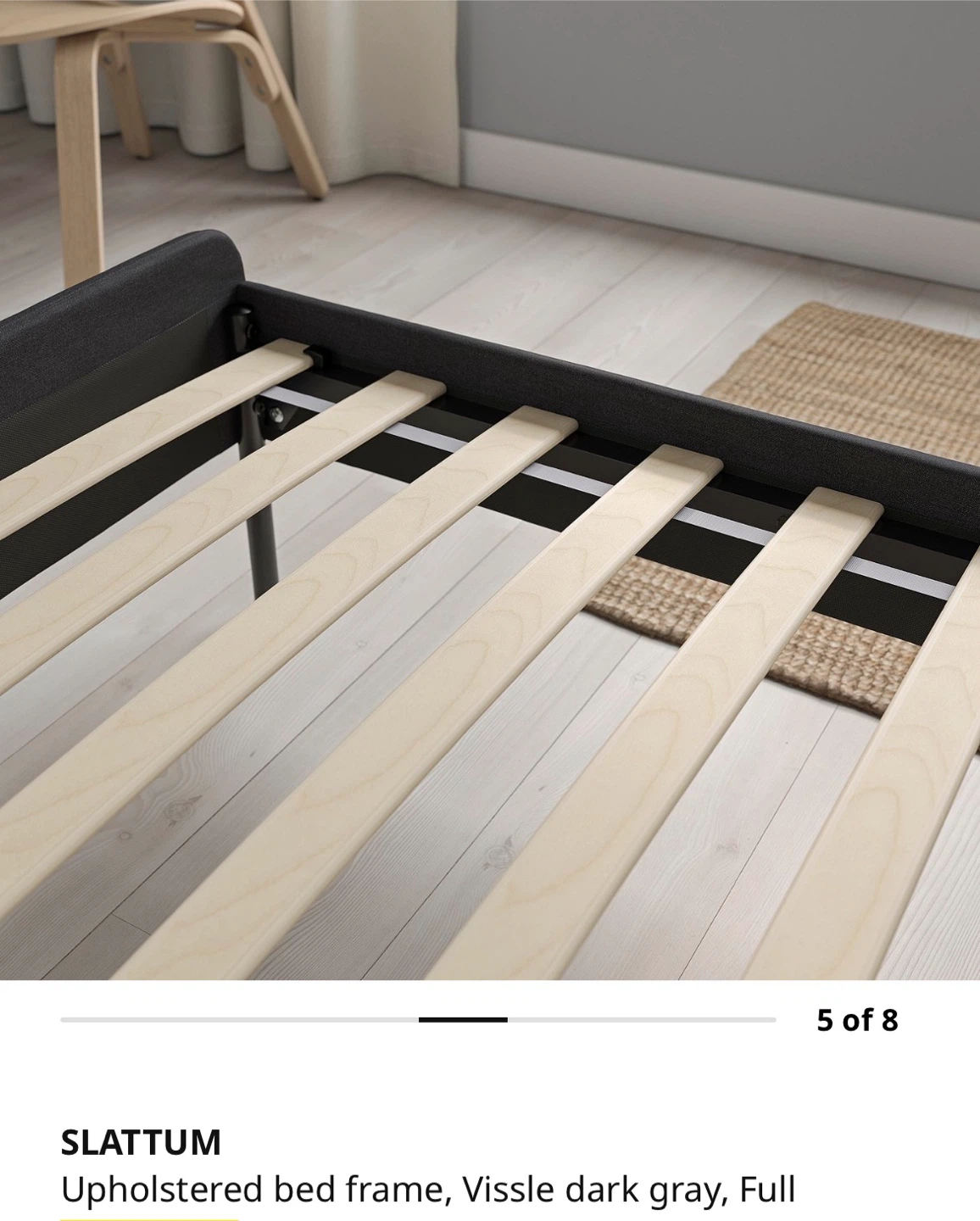 IKEA Upholstered Bed Frame - Dark Gray, Full Size - photo 5