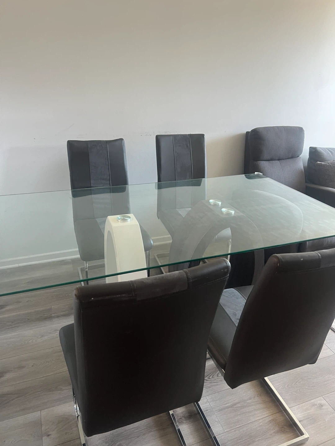 Glass Dining Table with 4 Chairs - photo 3