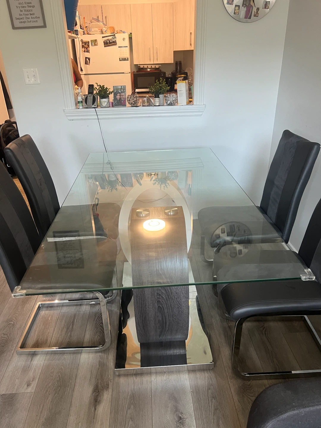 Glass Dining Table with 4 Chairs - photo 4