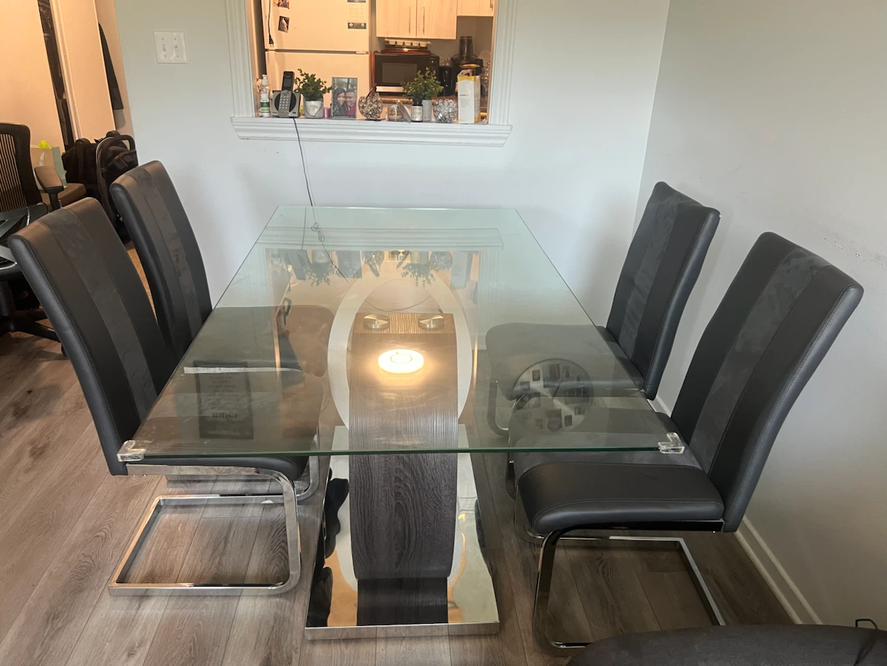 Glass Dining Table with 4 Chairs - photo 5