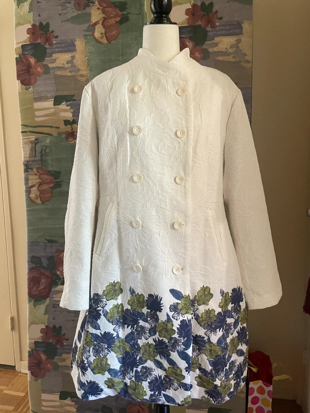 Desigual White Textured Coat