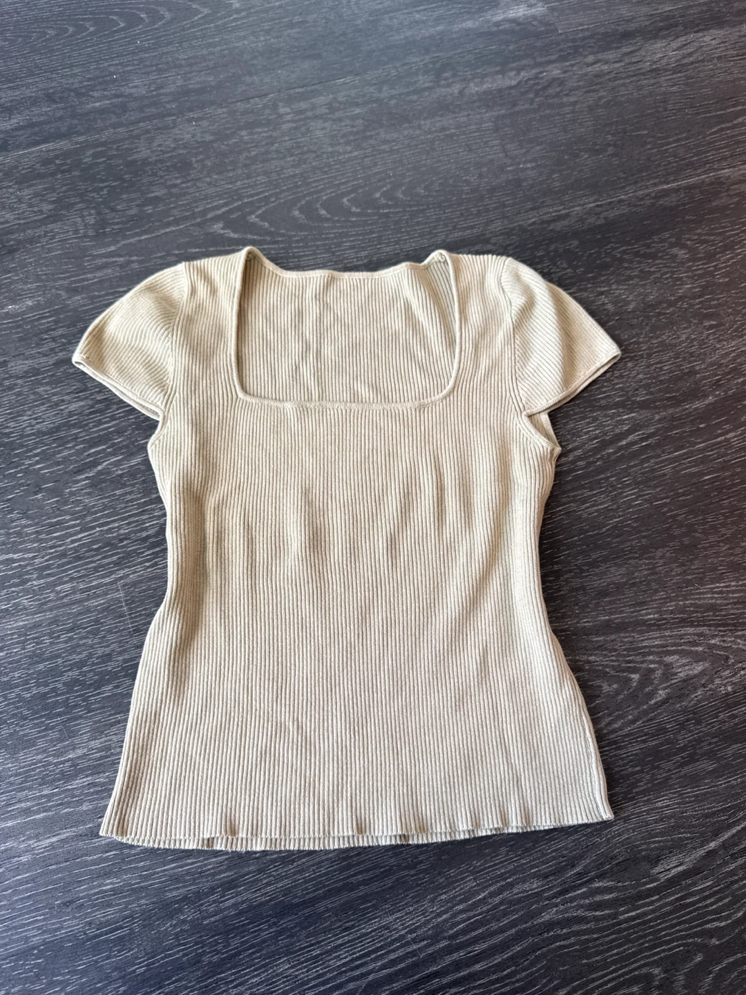 Ribbed Square Neck Top