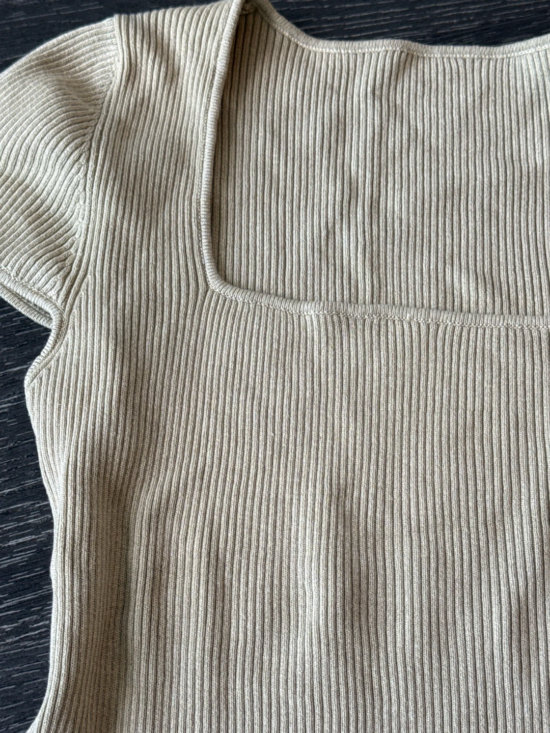 Ribbed Square Neck Top - photo 2