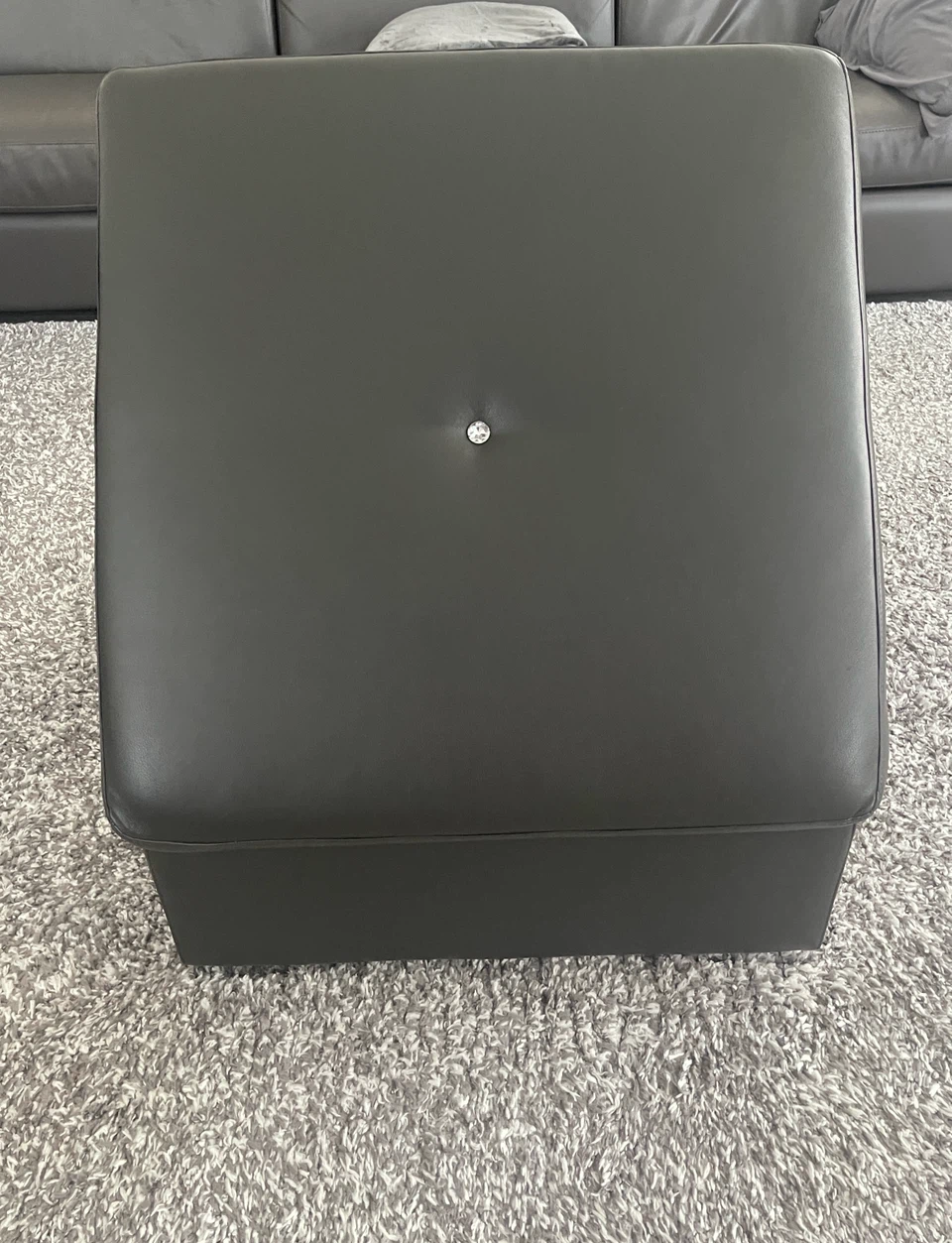 Grey leather versatile custom Ottoman - photo 2