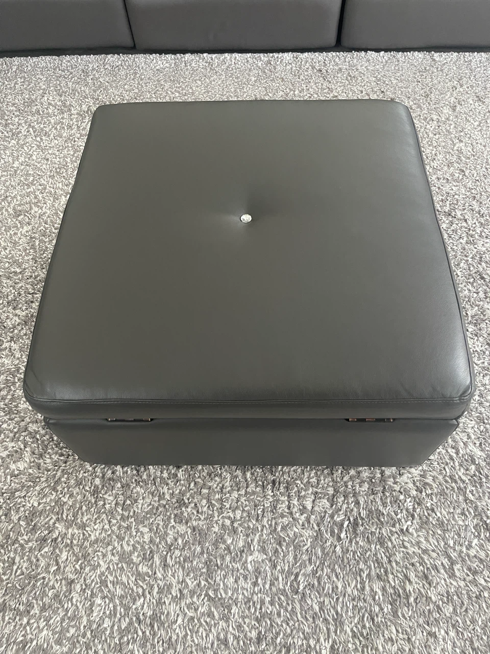Grey leather versatile custom Ottoman - photo 3