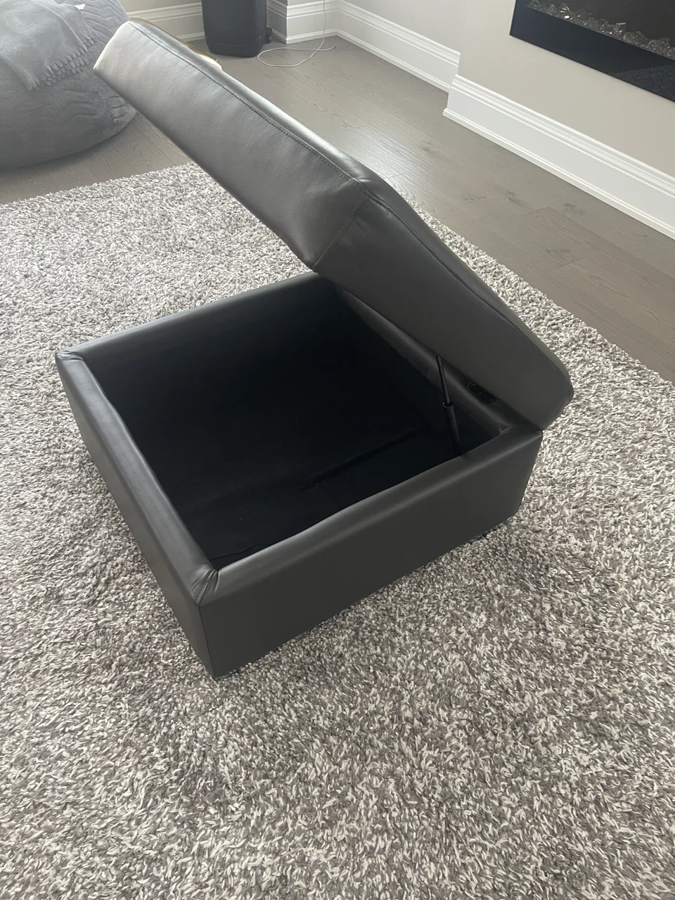 Grey leather versatile custom Ottoman - photo 5