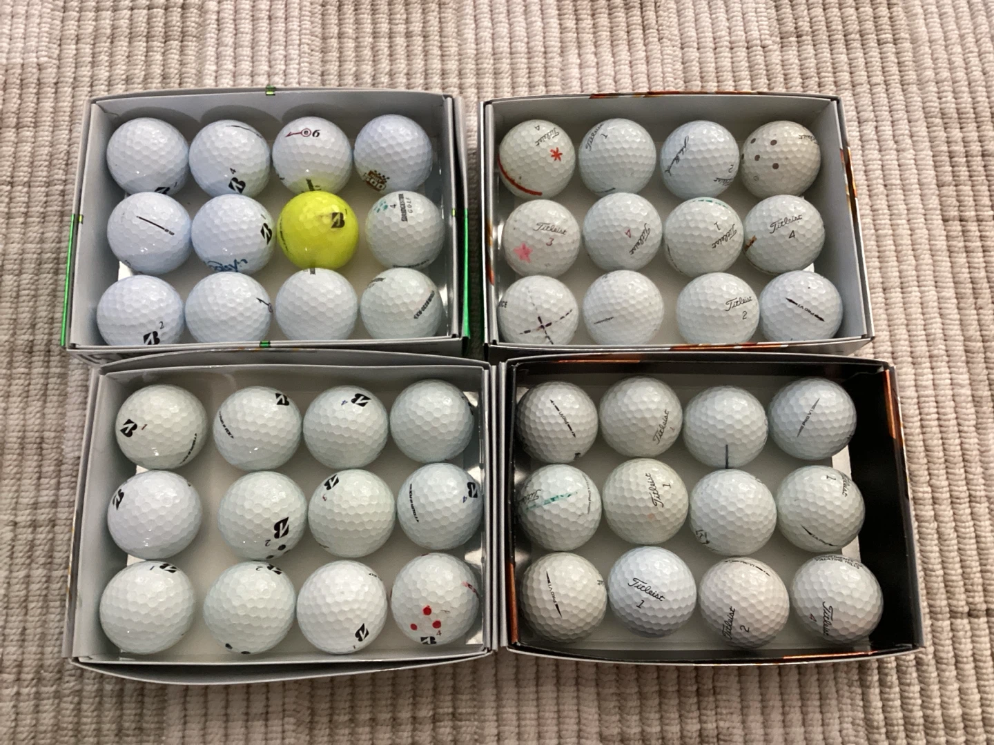 4 Dozen Used Titleist and Bridgestone Golf Balls