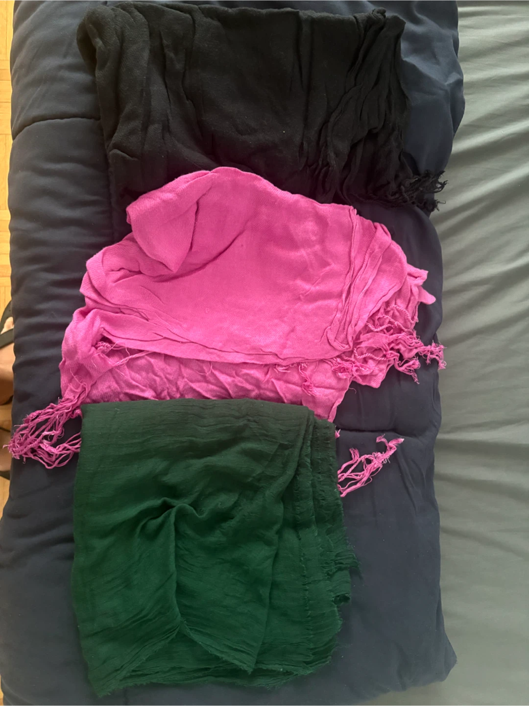 Bundle of 3 Scarves - Pink, Black, and Green
