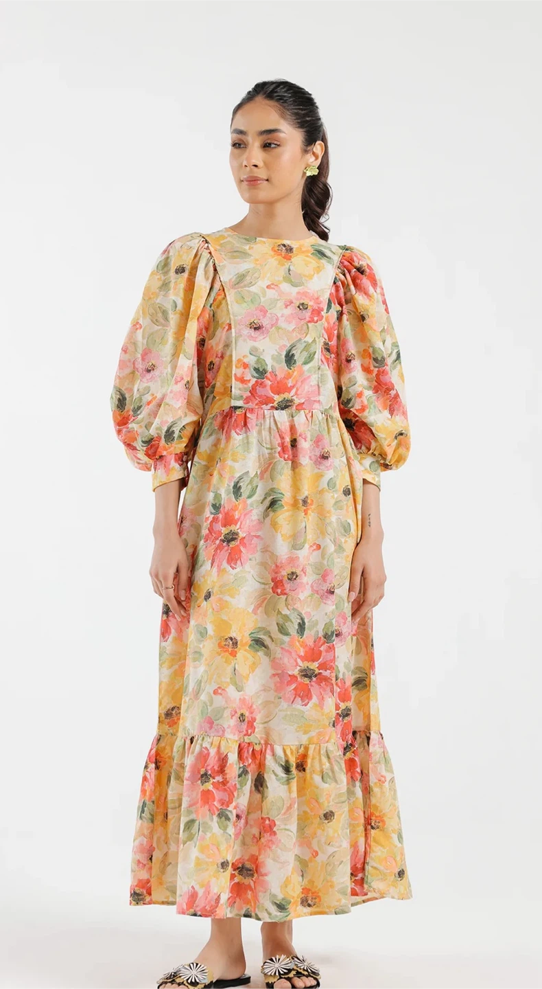 Ethnic Floral Maxi Dress