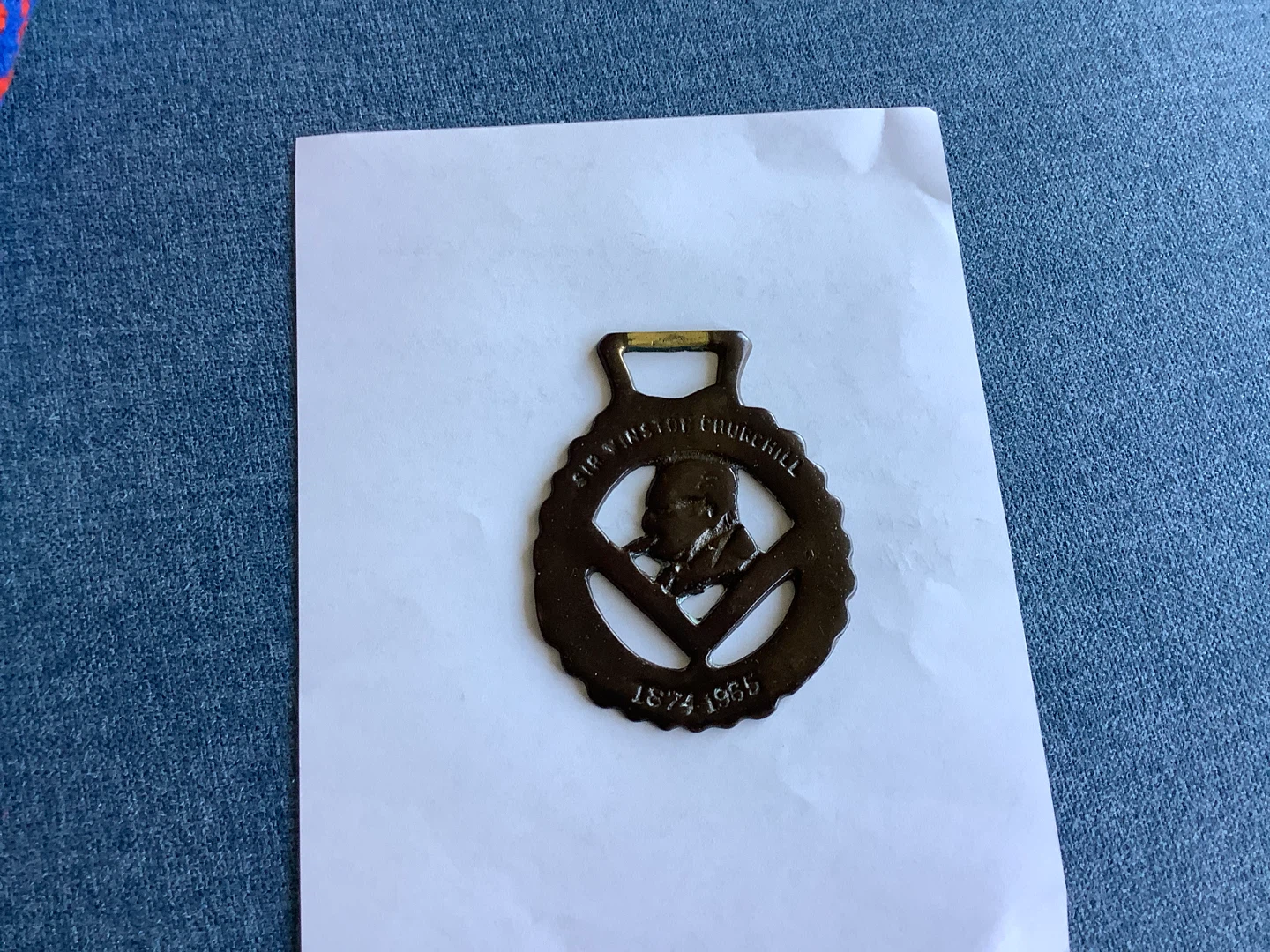 #4 Vt Brass Horse Medallion of Sir Winston Churchill 🐞 - photo 2
