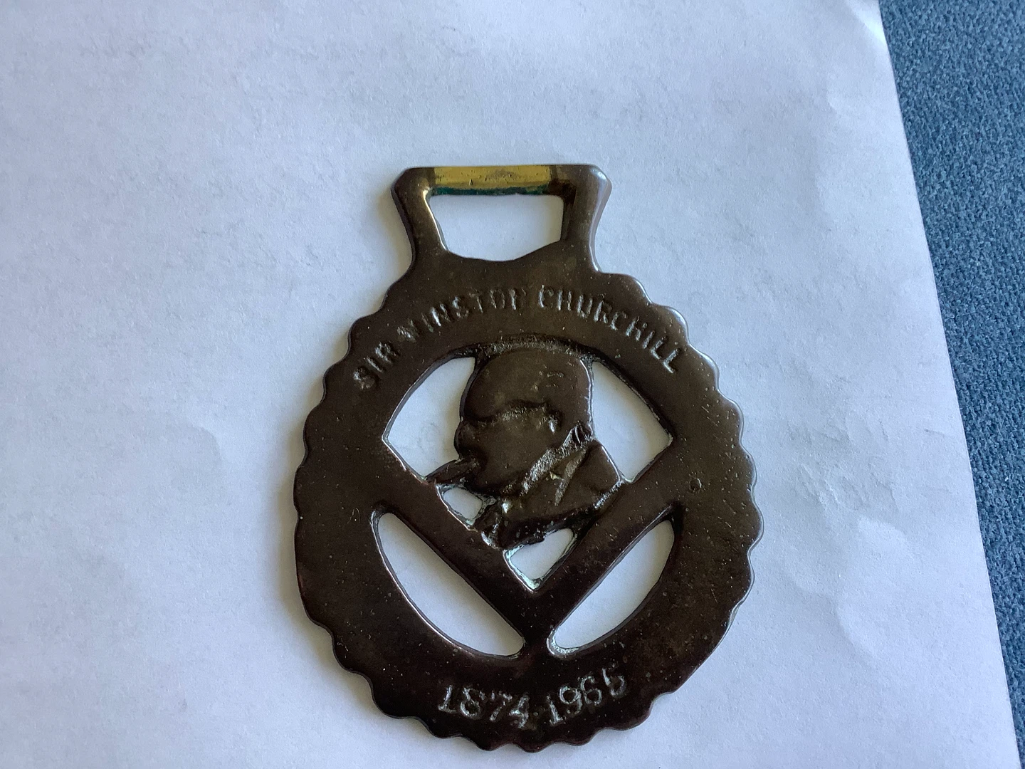 #4 Vt Brass Horse Medallion of Sir Winston Churchill 🐞 - photo 3