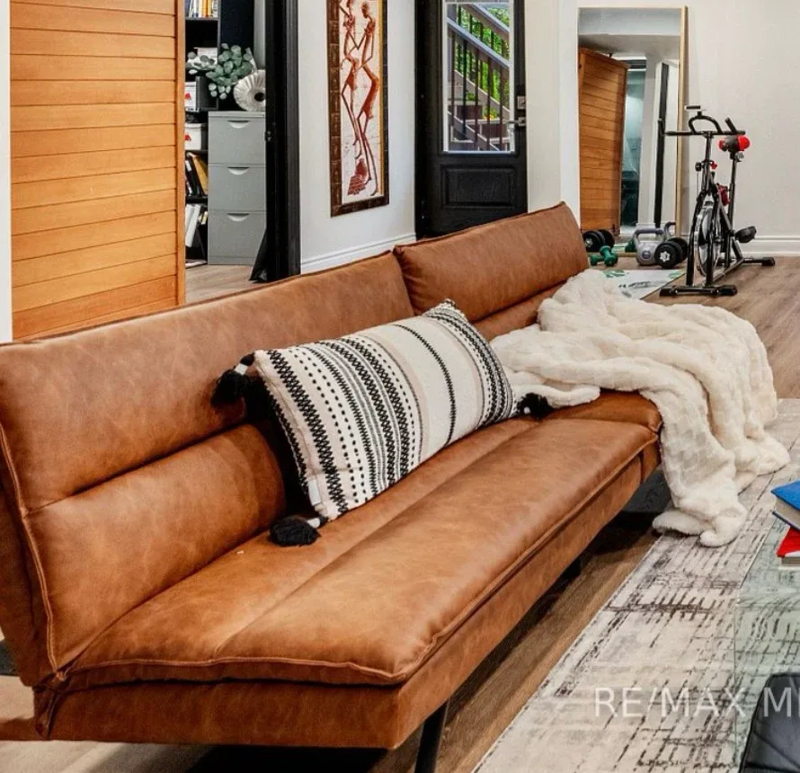 Brown Faux Leather Sofa bed
