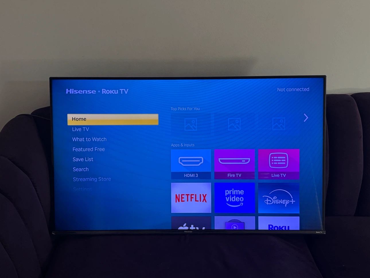 Hisense 43” Smart Roku TV – Model 43R63G